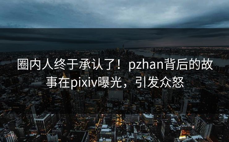 圈内人终于承认了！pzhan背后的故事在pixiv曝光，引发众怒