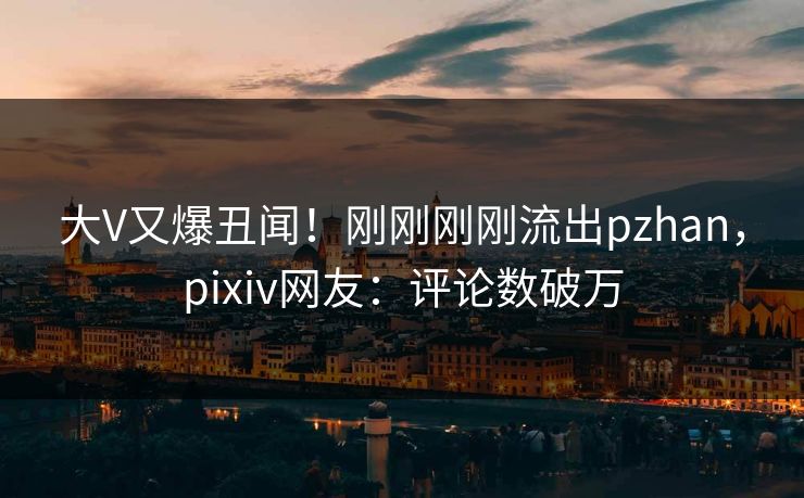 大V又爆丑闻！刚刚刚刚流出pzhan，pixiv网友：评论数破万