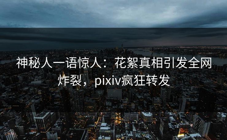 神秘人一语惊人：花絮真相引发全网炸裂，pixiv疯狂转发