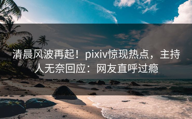 清晨风波再起！pixiv惊现热点，主持人无奈回应：网友直呼过瘾
