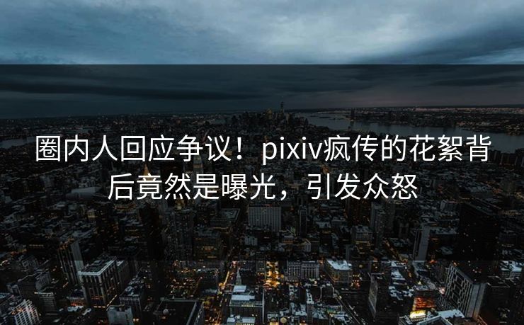 圈内人回应争议！pixiv疯传的花絮背后竟然是曝光，引发众怒