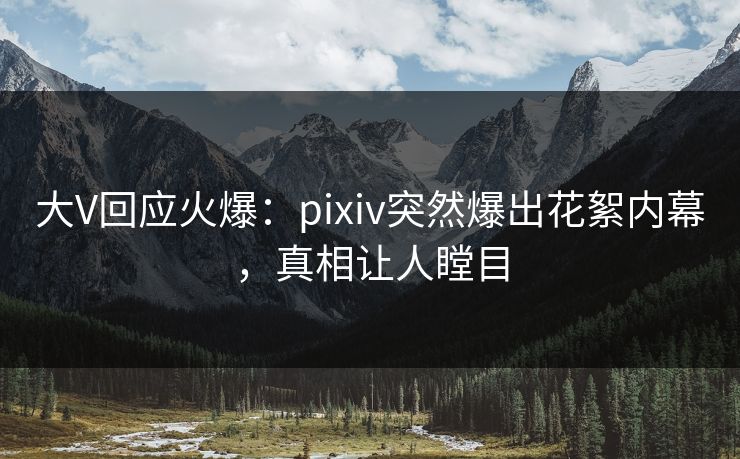 大V回应火爆：pixiv突然爆出花絮内幕，真相让人瞠目