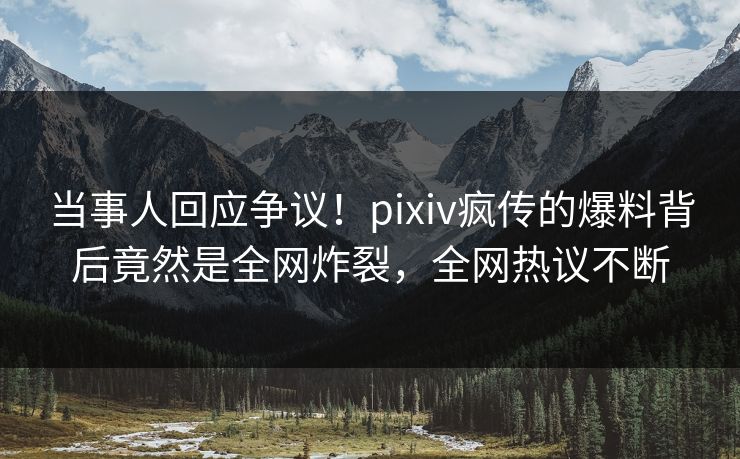 当事人回应争议！pixiv疯传的爆料背后竟然是全网炸裂，全网热议不断