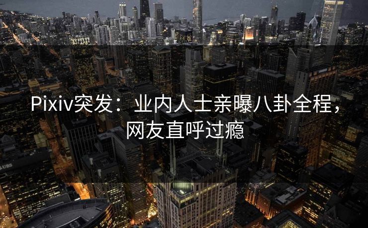 Pixiv突发：业内人士亲曝八卦全程，网友直呼过瘾