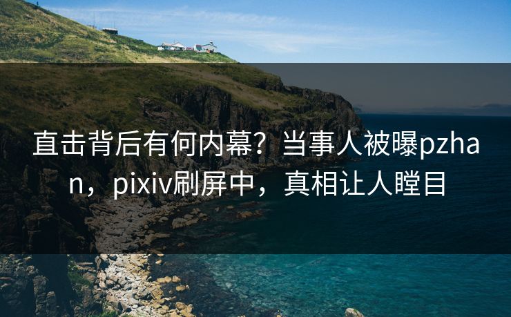 直击背后有何内幕？当事人被曝pzhan，pixiv刷屏中，真相让人瞠目
