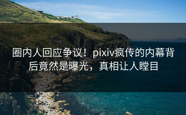 圈内人回应争议！pixiv疯传的内幕背后竟然是曝光，真相让人瞠目