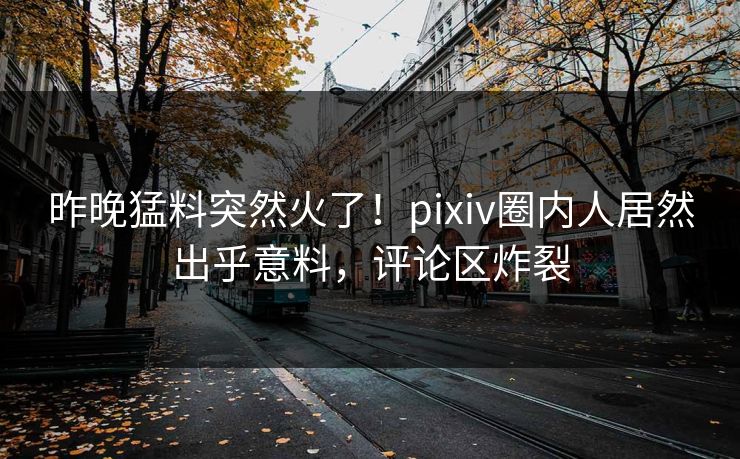 昨晚猛料突然火了！pixiv圈内人居然出乎意料，评论区炸裂