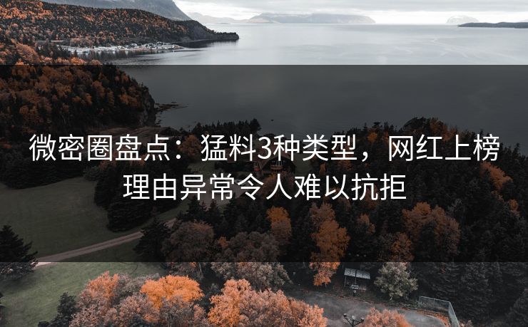 微密圈盘点：猛料3种类型，网红上榜理由异常令人难以抗拒